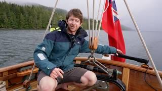 "Look Ma, no hands!" ...Sailing North with self-steering & Jackyard Topsail!