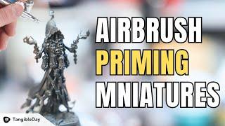 How to Airbrush Prime Miniatures (Simple Tips with Vallejo Surface Primer)