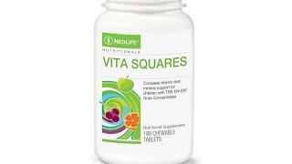 NeoLife Products Vita-Squares Children Food supplement and Vitamins chewable tablets -Gnld Products.