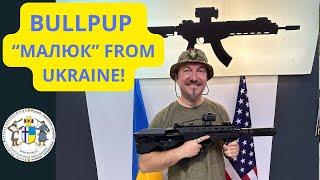 Ukrainalaisen "Maljuk" -bullpup rynnäkkökiväärin ensiesittely.