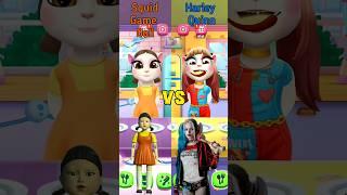 Squid game doll Vs Harley Quinn Aahaa hee my talking angela 2 #shorts #youtubeshorts #gaming #cute