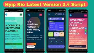 Hyip-Rio Latest Investment Website Script || Create Your Own Investment Website With Admin Panel