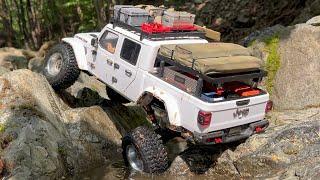 1/10 Scale RC Jeep Gladiator Rubicon(Connecting Parts + SCX10 III Chassis) Off-road Driving #4.