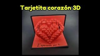 TUTORIAL TARJETITA CORAZÓN 3D + PLANTILLA ️