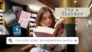 Ich lese das erste Kapitel von Büchern, die IHR mir empfohlen habt 🩶