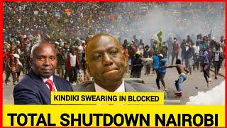 Total shutdown NairobiNo Gachagua no Ruto, Gachagua supporters blocks Kindiki swearing in at KICC