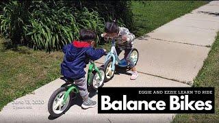 Toddlers Learn to Ride Balance Bikes | Progress video