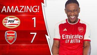 WE FINALLY SCORED GOALS AGAIN!  PSV 1-7 ARSENAL – HISTORIC WIN! 