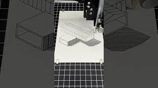 A House with shadows - Isometric drawing with pen plotter #architecture