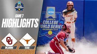 Texas vs. Oklahoma: 2025 Women's College World Series Game 7 | Extended highlights