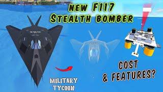 F117 Stealth Bomber in Military Tycoon Roblox | New F117 Nighthawk Update