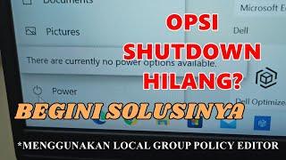 Solusi Opsi Shutdown Hilang