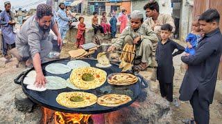 20/- Rs - QASIM BHAI DESI CHEAPEST SAAG PARATHA | STREET FOOD DESI NASHTA | TRADITIONAl STREET FOOD