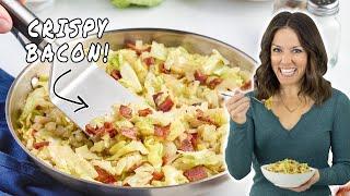 The BEST Fried Cabbage with Bacon 