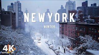 Winter in Newyork 4K ️ Snowfall Times Square NYC Winter Manhattan New York City - 4K VIDEO UHD