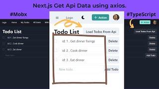 14. React / Next.js async await, Get Api data using axios! Mobx + TypeScript