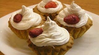 Пирожное Корзиночка: вкус детства / How to make Sweet tarts with meringue  English subtitles