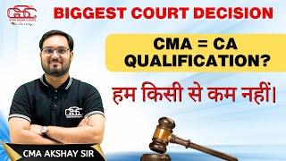 BIGGEST COURT DECISION FOR CMA QUALIFICATION | NOW CMA = CA ? | CMA AKSHAY SEN | GYAN SAGAR CLASSES