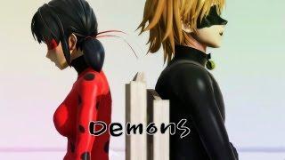 【MMD】Miraculous Ladybug   Lady bug & Chat Noir  ~ Demons ~