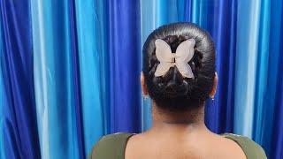 Bun Hairstyle For Long Hair With Clutcher | Butterfly  Clutcher || Doorway to Beauty