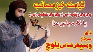 Zakir Waseem Abbas Baloch | Masaib Bibi Zainab s.a Bibi Sakina s.a | New Majlis 2024 | 18 Jaith