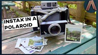 Shooting Instax with a POLAROID LAND CAMERA | Instax Square EXO