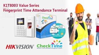 Hikvision With CheckTime Software K1T8003 Value Series Fingerprint Time Attendance Terminal