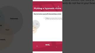 Tips for picking your hypnosis niche #hypnosiscourse #hypnosisbusiness #shorts