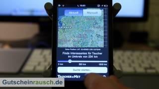 TauchRadar - die iPhone App von Taucher.net im Test auf Gutscheinrausch.de