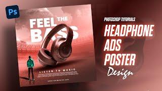 Ecommerce (Headphone) Product Poster Design in Photoshop for beginners