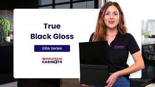 True Black Gloss Door Sample from Wholesale Cabinets' Elite Series