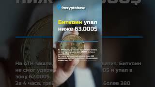 Биткоин упал ниже 63.000$