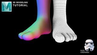 Easy Foot Modeling Tutorial in Maya