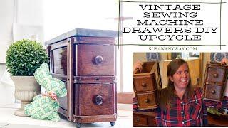 DIY With Me Antique Sewing Machine Drawers Upcycling Project | Vintage Repurpose Craft Room Storage