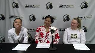 Volleyball Post Match: Jaleesa Harper, Tyler Patterson, & Ruby Countryman react to win versus Hawks!