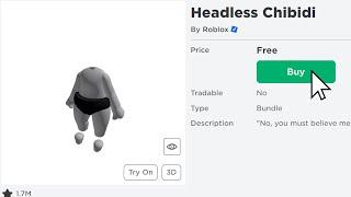 HURRY! NEW FREE HEADLESS BUNDLE ON ROBLOX 