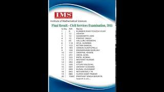 Final IAS Result 2015 with Mathematics Optional