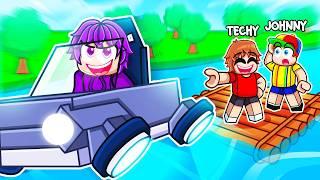 Pretending to be a NOOB to YouTubers then FLYING in Build a Boat!