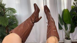 Knee High Boots in Brown TRY ON! #gifted #ad