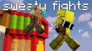 Fighting Sweaty Parties In Bedwars (hypixel bedwars highlights)