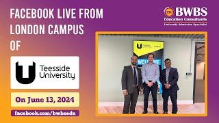 Explore the opportunities of Teesside University London by joining the live broadcast of BWBS