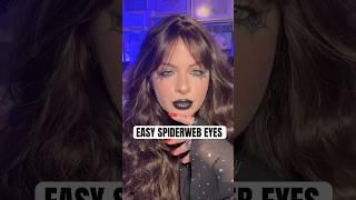 If you have a FLOSSER, you can do SPIDERWEB EYES!!️#easyhalloweenmakeup #spidermakeup #halloween