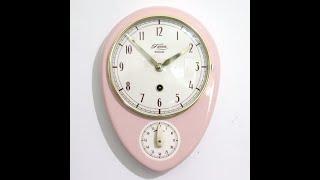 JUNGHANS Wall Clock Top Condition KITCHEN Timer Vintage PINK! White Germany