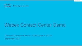 Community Live- Introduction to Webex Contact Center