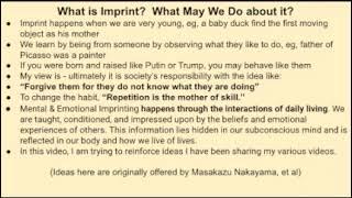 What is Imprint?  How Does That Influence Us to Live Life?  What May We Do about It?