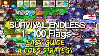 Plants vs Zombies Survival Endless 1 - 100 Flags