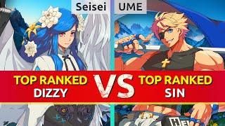 GGST ▰ Seisei (TOP Ranked Dizzy) vs UME (TOP Ranked Sin). High Level Gameplay