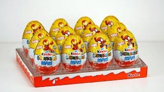 Kinder Surprise Marvel MAXI "Applaydu" 2025 - Big unpacking of 12 eggs!