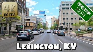 Driving Around Downtown Lexington, KY and University of Kentucky in 4k Video