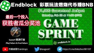 Endblock 彩票玩法 | 获胜者瓜分奖池资金 | 燃烧代币长期赚取BNB，聊胜于无